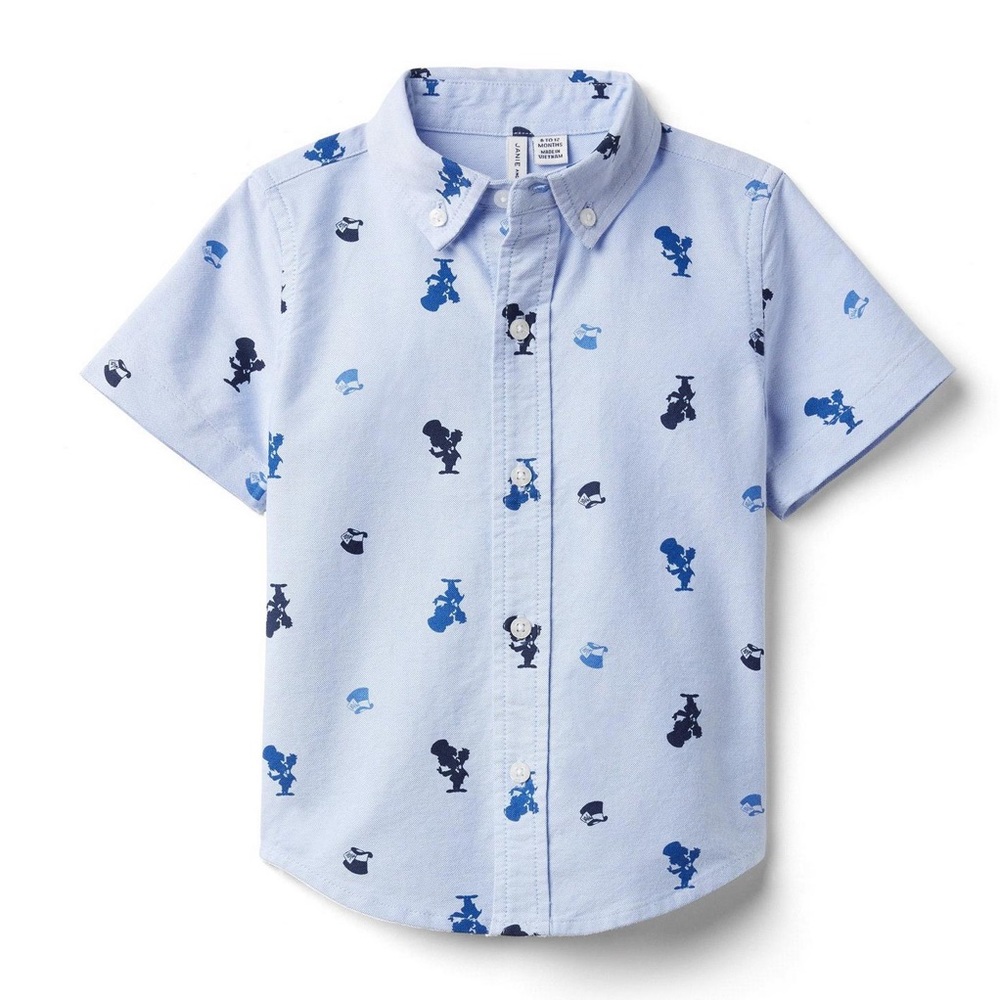 Janie and Jack- DISNEY ALICE IN WONDERLAND MAD HATTER OXFORD SHIRT size 7